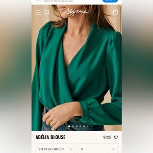 Sezane Abelia Draped Long Sleeve Top - Size 42 - US 10